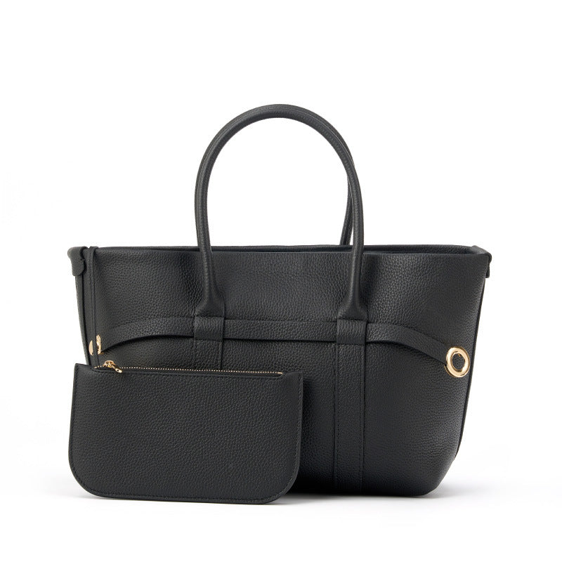 Leather three-dimensional tote bag