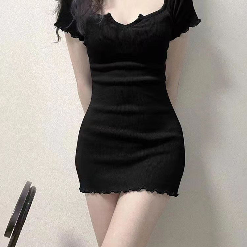 Sexy U-Neck Slim Fit Bodycon Mini Dress Casual Fashion Dress for Women