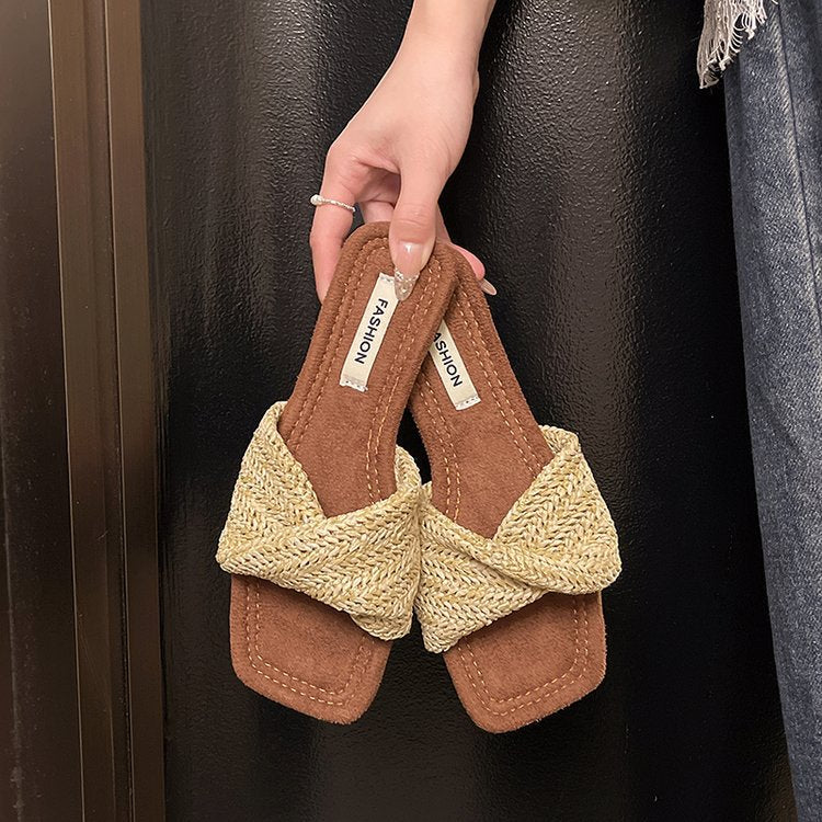Womens Flat Sole Mesh Sandals