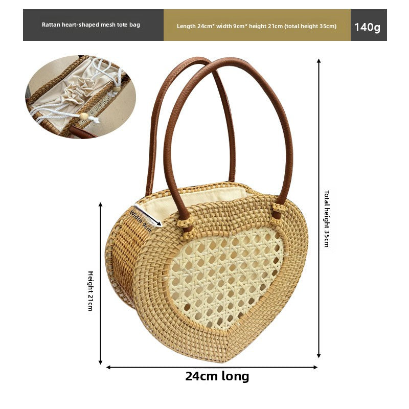 Vintage rattan crossbody bag
