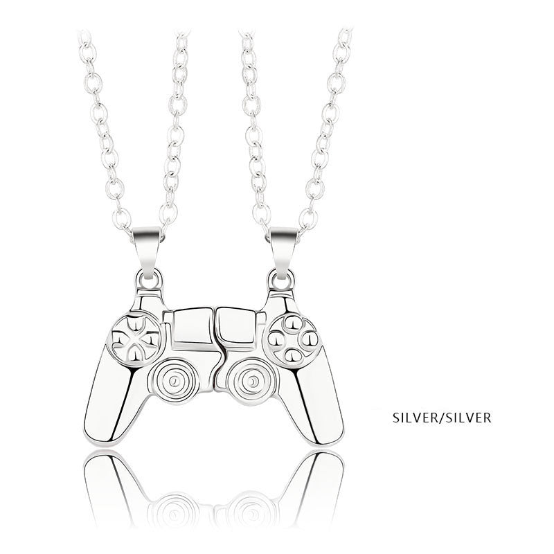 Magnet Necklace Game Console Handle Couple Necklace a Pair Of Magnetite Stone Personality Men And Women Necklace Gift