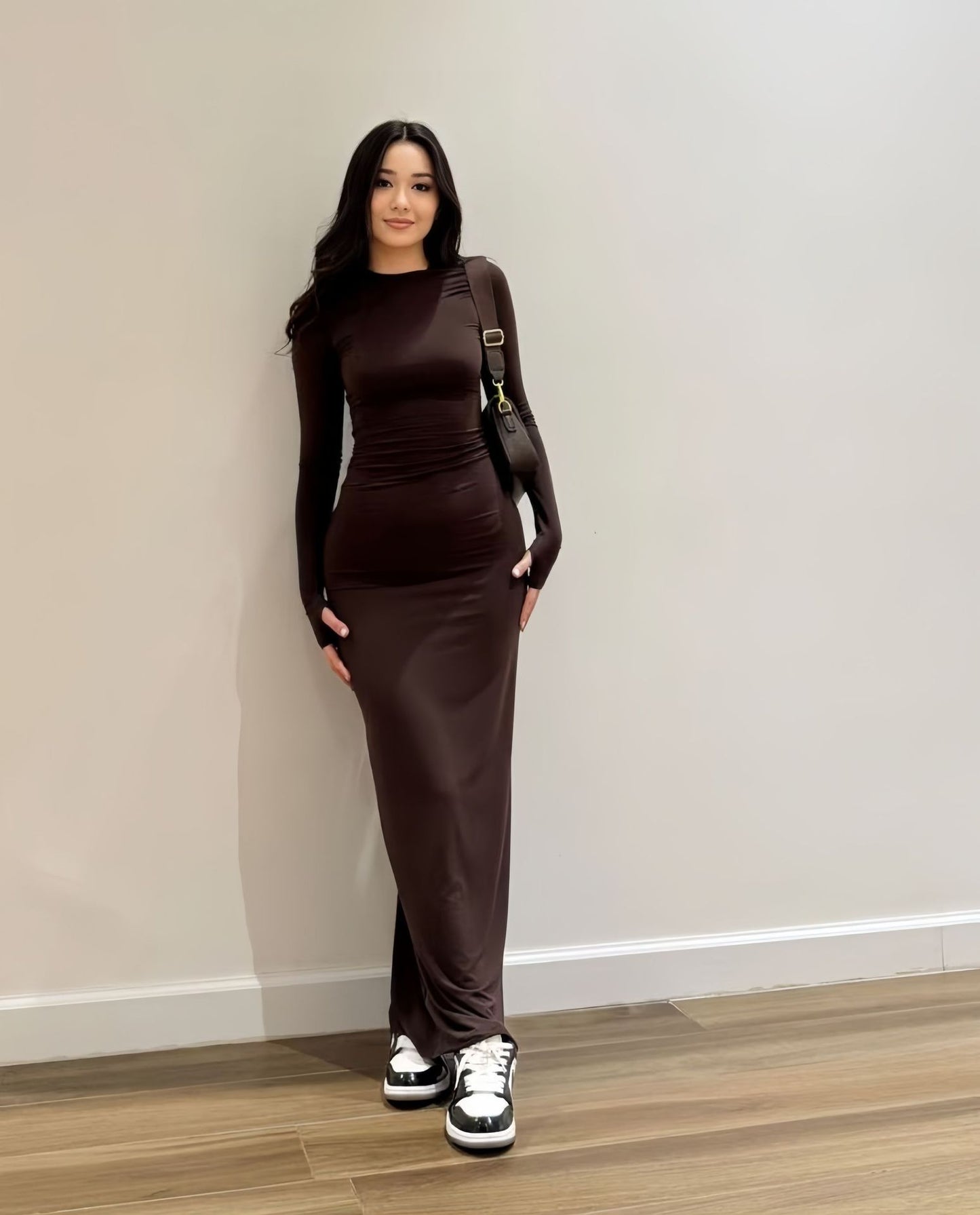 Crewneck Long Sleeve Dress