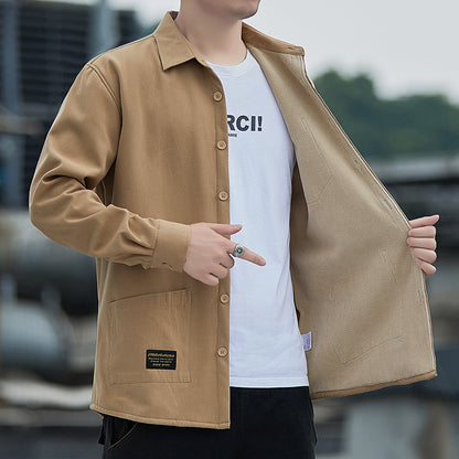 Men's thick and warm long-sleeved shirt