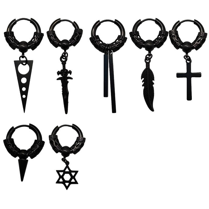 Men's and Women's Earrings Fashion Personality Earclips Retro Style Men's and Women's Exaggerated Earrings