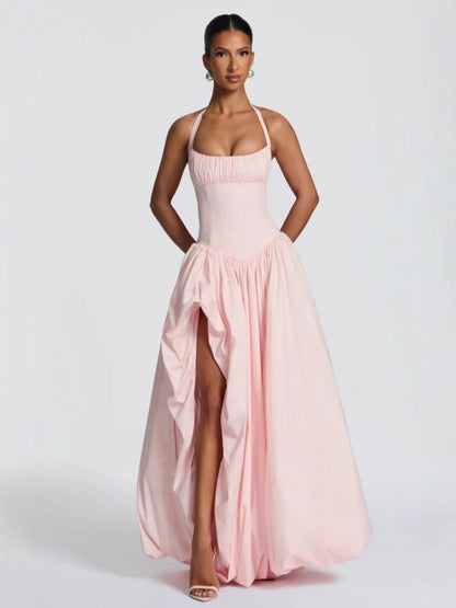 French-Style Halter Neck Slimming Dress