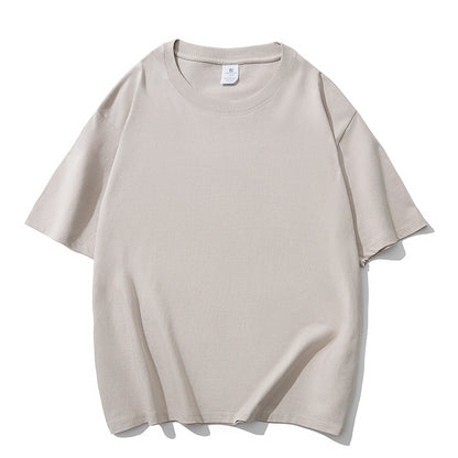 Solid color short-sleeve cotton T-shirt Men