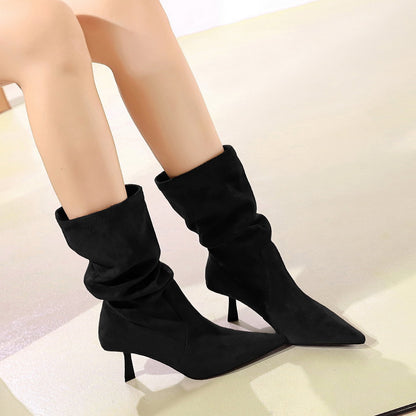 Stiletto heel short boots