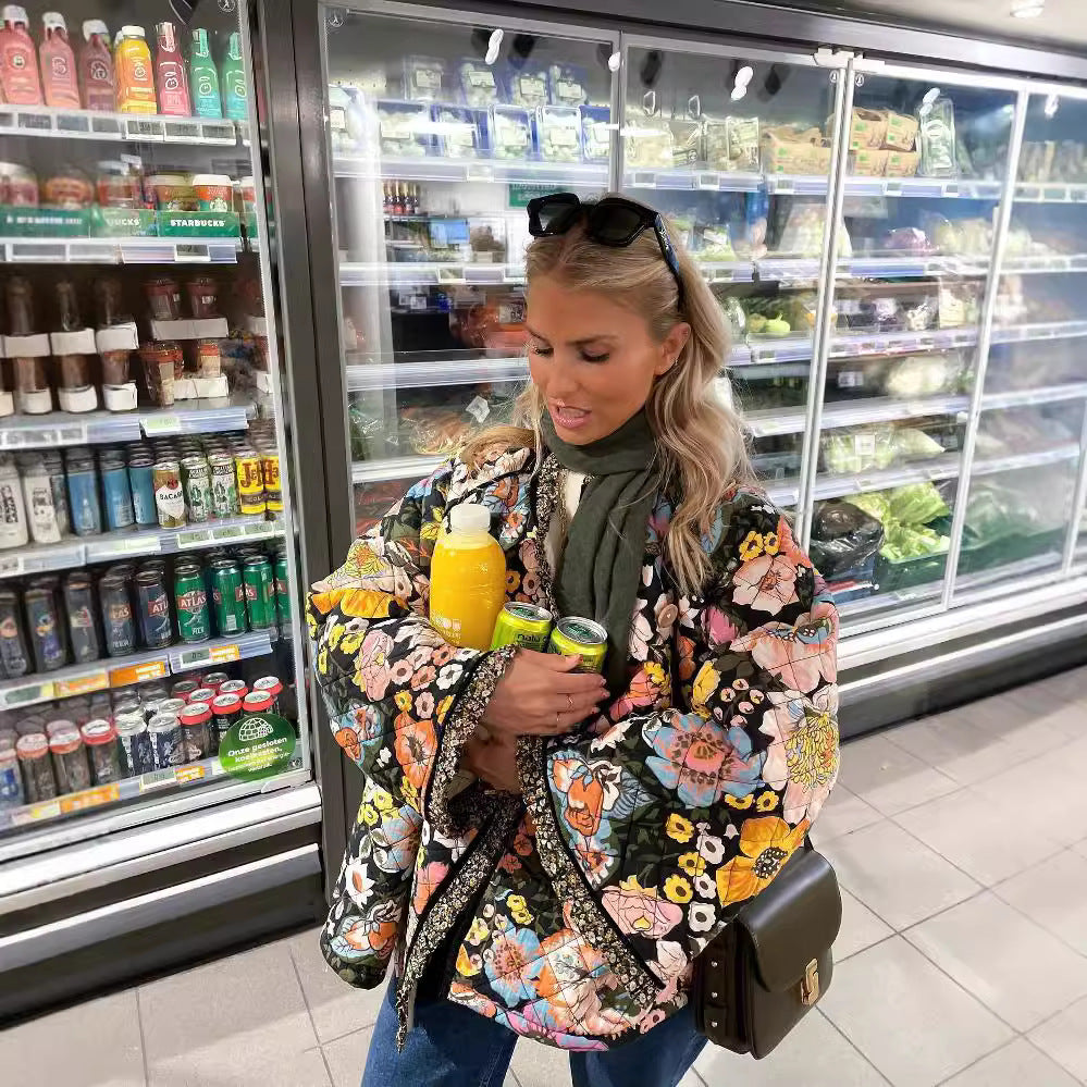 Autumn and Winter Printed Cotton-Padded Jacket