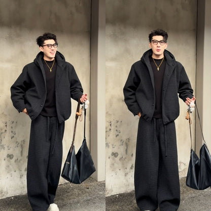 Mens Retro Casual Jacket and Pants Set