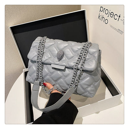 New fashion Chanel style handbag popular simple PU shoulder messenger bag daily versatile rhombus women's bag wholesale