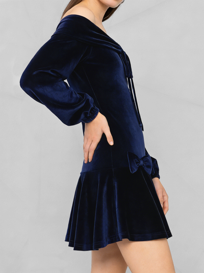 Elegant Velvet Off-Shoulder Dress
