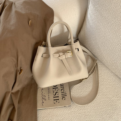 High-end suede bucket bag