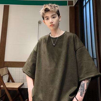 Retro suede t-shirt