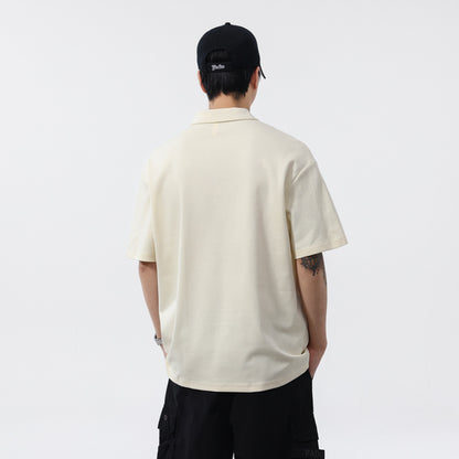 Black and white checkered men's Polo shirt