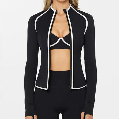 Womens Yoga Jacket Set with Trousers and Bra