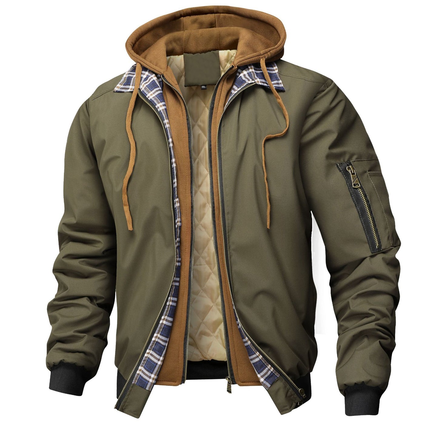 Quilted cotton hoodie