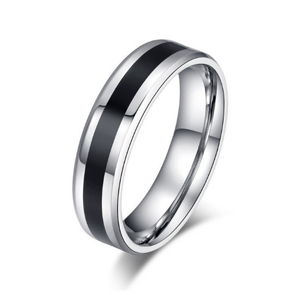 Titanium Stainless Steel Rings For Women Polishing Cool Black Fashion Jewelry Wholesale NO.R176