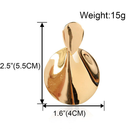 Geometric alloy earrings fashion atmosphere alloy wave shaped earrings earrings female
