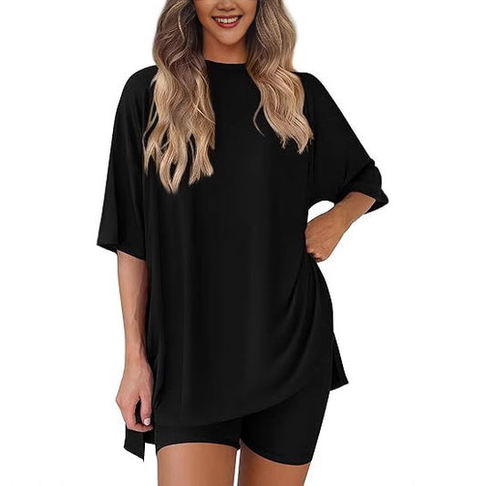 Women's Casual Short Sleeve Top and Shorts Set