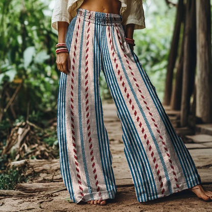 Wide Leg Straight Pants with Side Panels