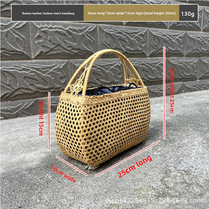Vintage rattan crossbody bag