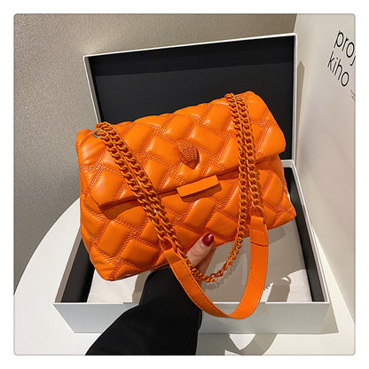 New fashion Chanel style handbag popular simple PU shoulder messenger bag daily versatile rhombus women's bag wholesale