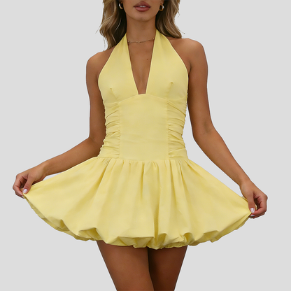 Backless Halter Bubble Dress