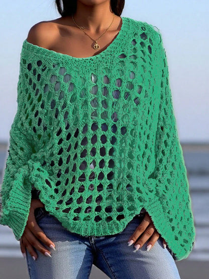 Hollow Out Knit Sun Protection Shirt