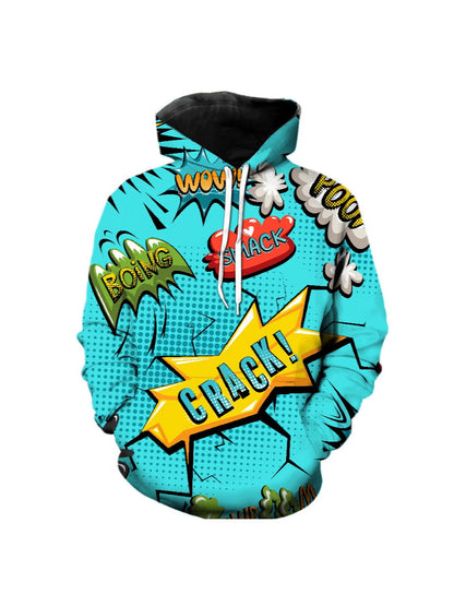 Rainbow Graffiti 3D Print Hooded Sweatshirt