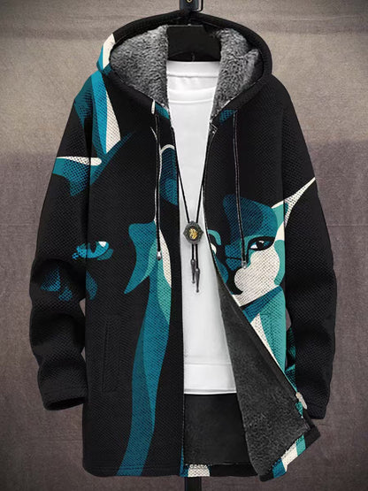 Mens Printed Plush Lined Windproof Jacket