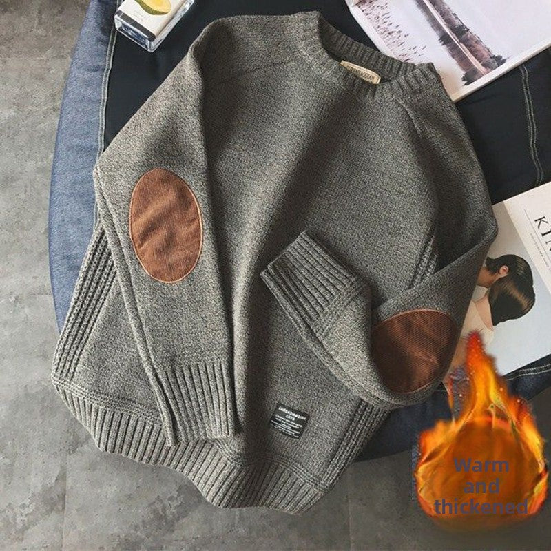 Mens Winter Warm Thickened Pullover Sweater