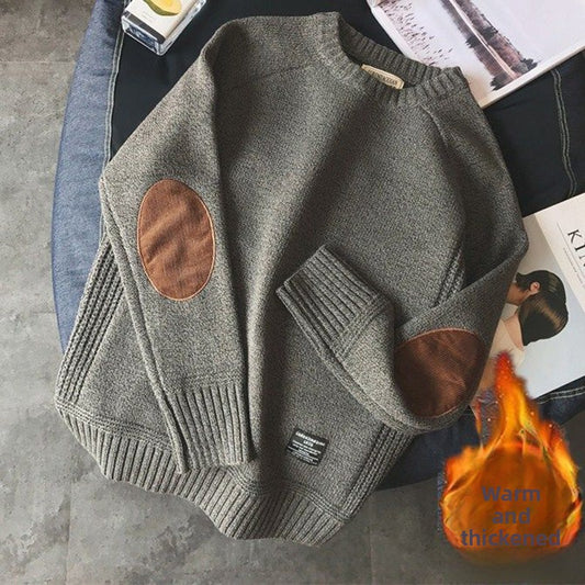 Mens Winter Warm Thickened Pullover Sweater