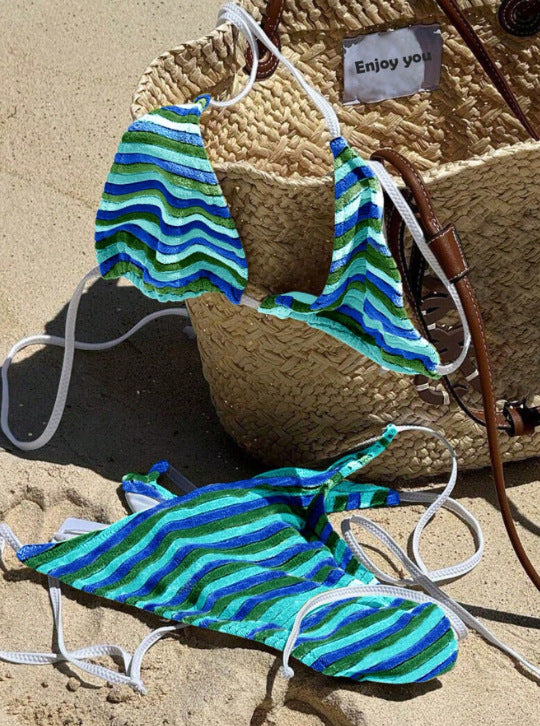 Striped halter-neck underwear