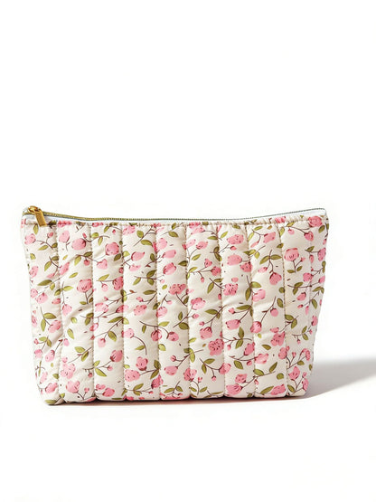 l Floral Fabric Cosmetic Bag