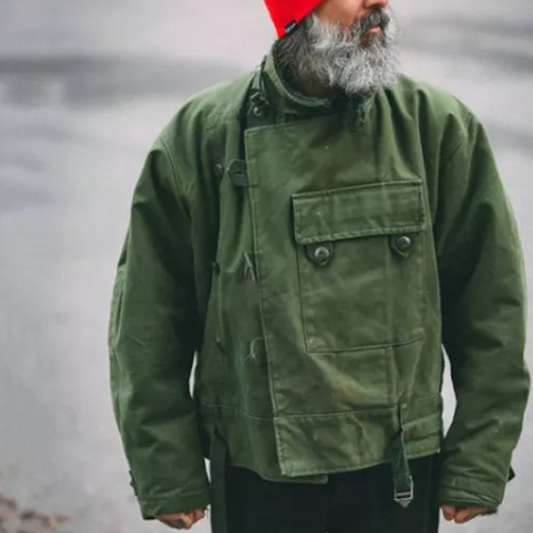 Mens Cotton Stand Collar Jacket