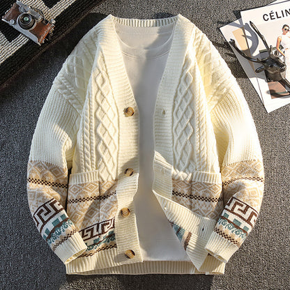 Fair Isle Jacquard Knitted Sweater Men