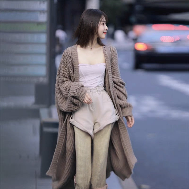 Loose Fit Long Sleeve Knitted Cardigan for Women