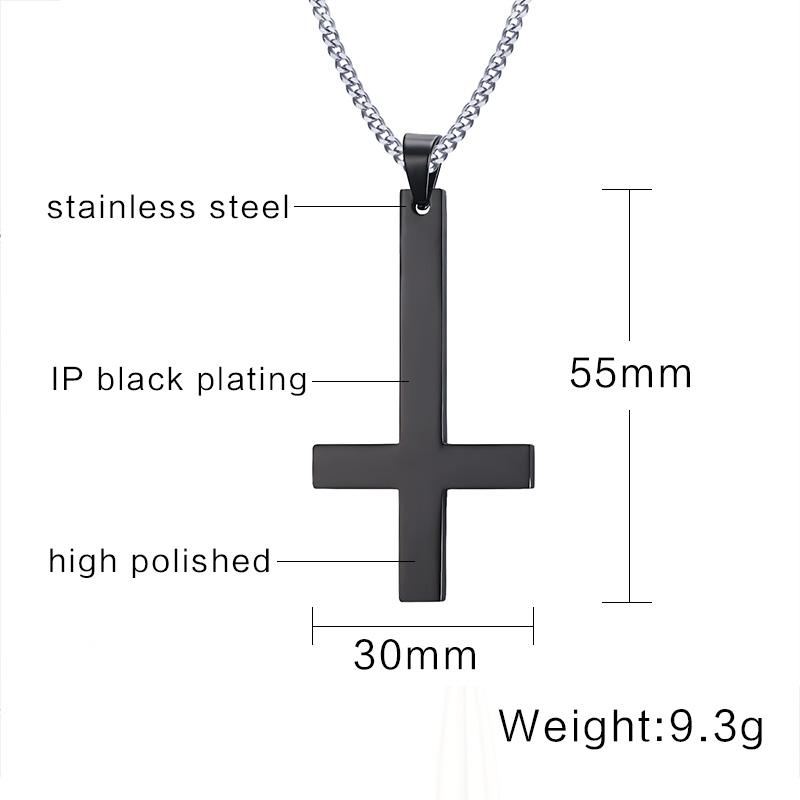 Vnox Men St Peter's Inverted Cross Pendant Necklace