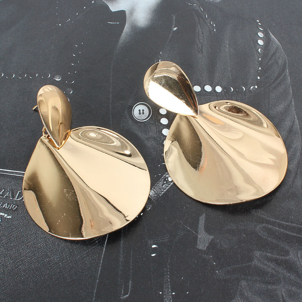 Geometric alloy earrings fashion atmosphere alloy wave shaped earrings earrings female
