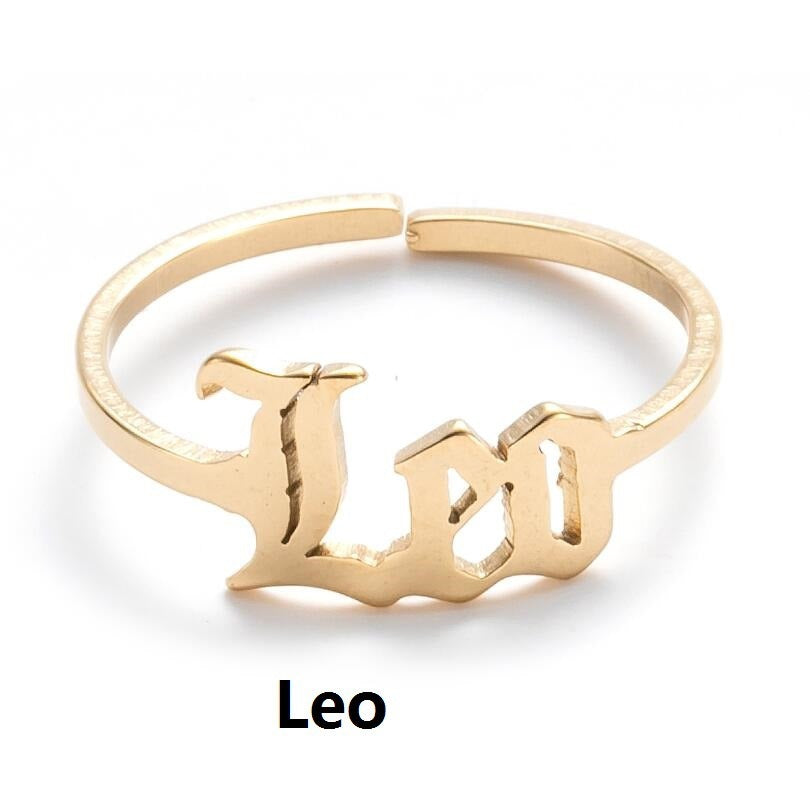 New Stainless Steel Ring Women's ins Colorless European and American Opening Retro Simple English Letter Ring Men