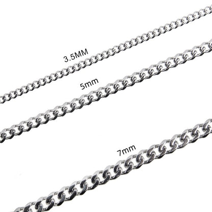 Classic Curb Stainless Steel Chain Necklaces for Women Men Hip Hop Necklace on The Neck Fashion Jewelry Accessories Friends Gift