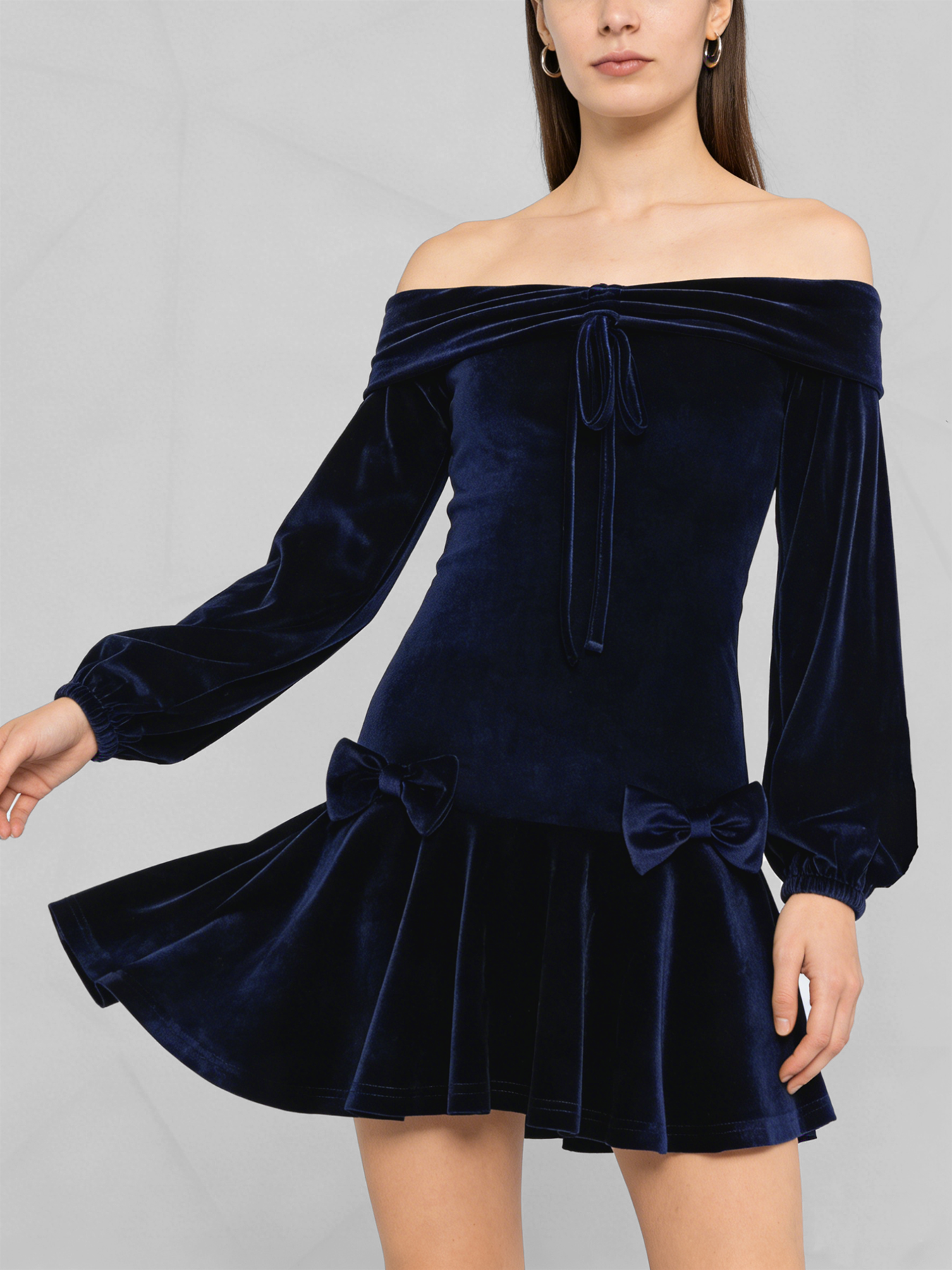 Elegant Velvet Off-Shoulder Dress