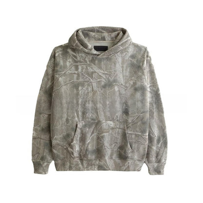 Long-sleeved camouflage tree branch pattern hoodie