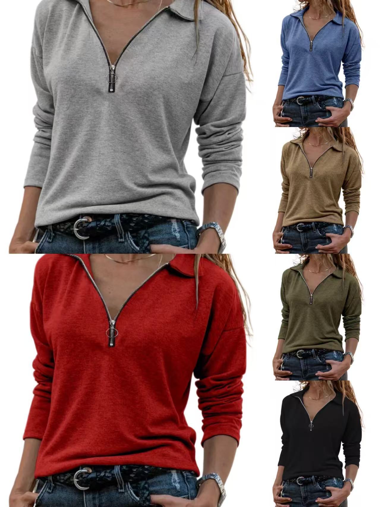 Half-Zip Long Sleeve T-Shirt