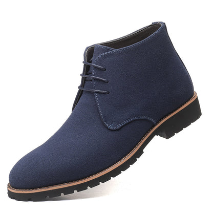 Pointed-toe casual men's leather boots