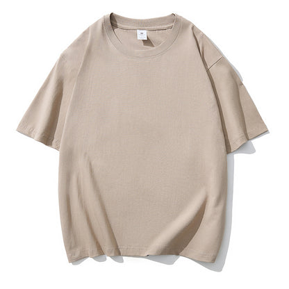 Solid color short-sleeve cotton T-shirt Men