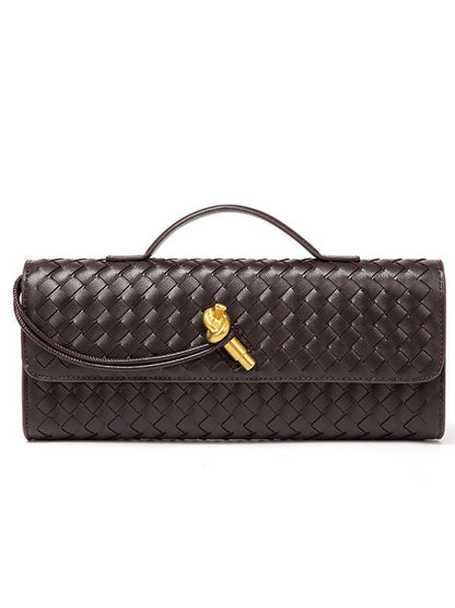Single-shoulder baguette woven bag