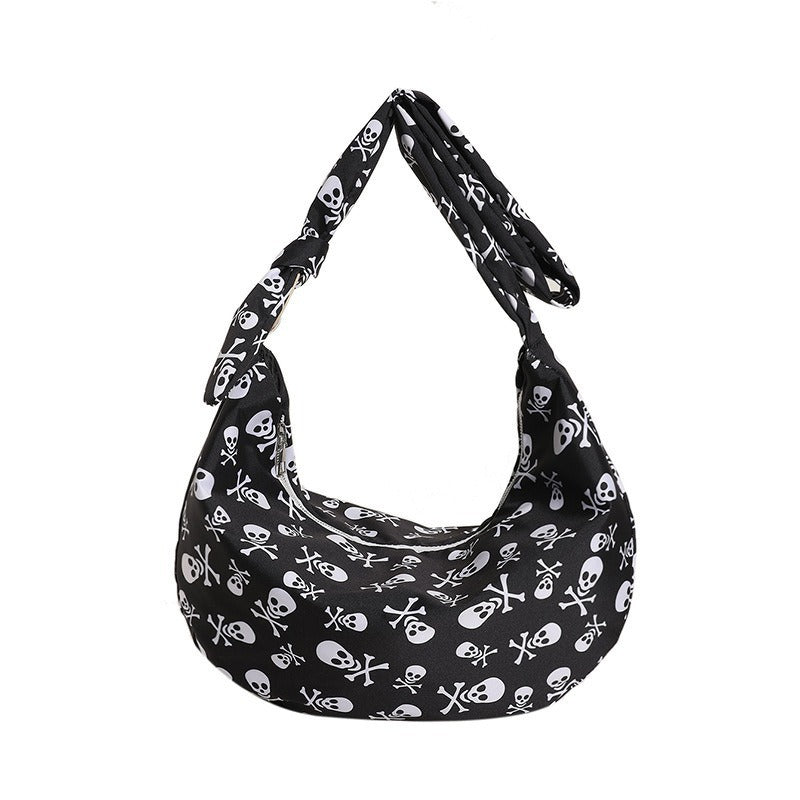 Printed Nylon Crossbody Tote Bag
