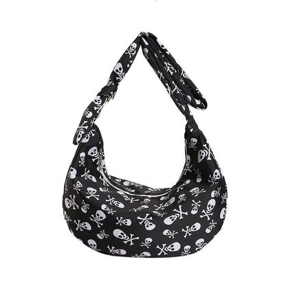 Printed Nylon Crossbody Tote Bag
