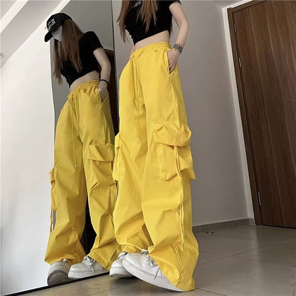 Vintage High Waist Wide Leg Cargo Pants
